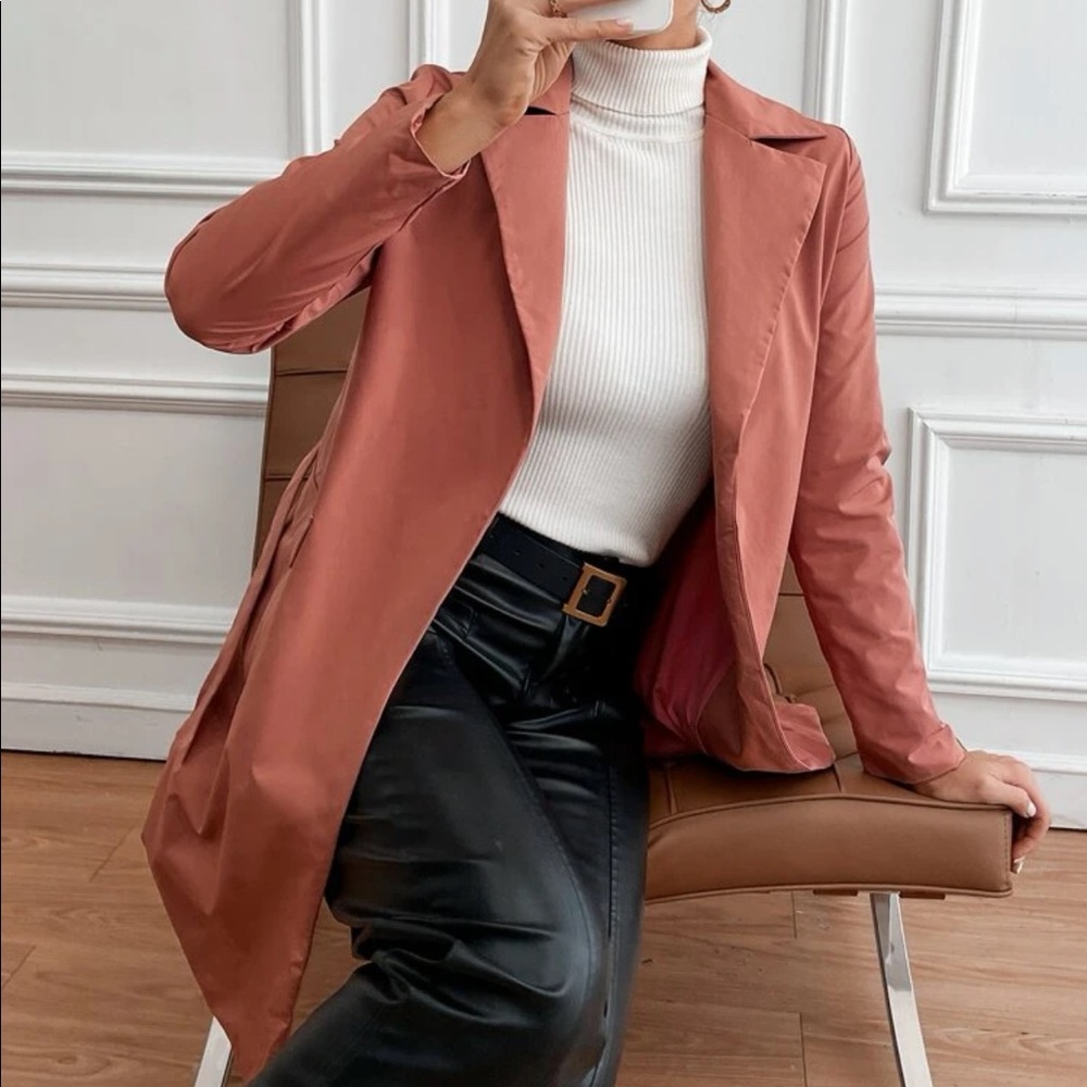 Open front trench coat - Picture 2 of 9